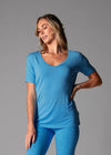 Everyday V-Neck T in Ocean blue