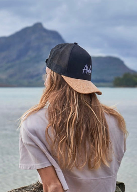The Ivy Brim Cork Baseball Cap - Black