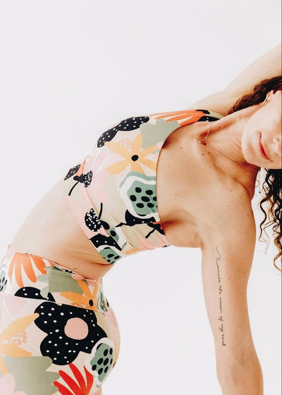 Garden Treasure One Shoulder Low Impact Bra Top