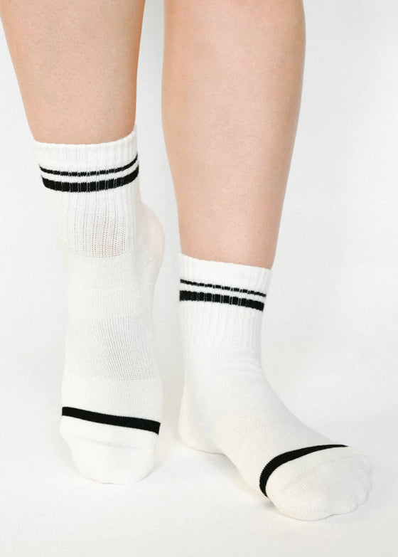 Varsity Ankle Grip Sock in White