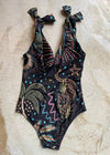 Jaguar Jaunt shoulder tie one piece swimsuit