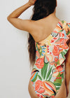 PRE - ORDER - Island Bloom Parade One-Shoulder Ruffle Swimsuit