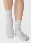 PRE-ORDER - Pointe Studio Varsity Grip Ankle in Heather Grey