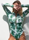 Serena Eco-friendly surfsuit - Green Tie Dye