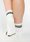 Varsity Ankle Grip Sock in White