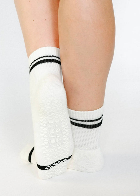 Varsity Ankle Grip Sock in White