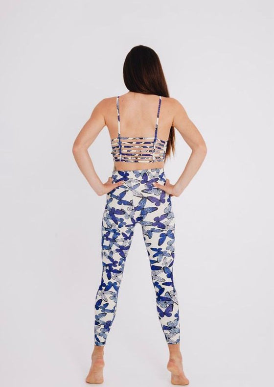 Butterfly Blues 7/8th length leggings