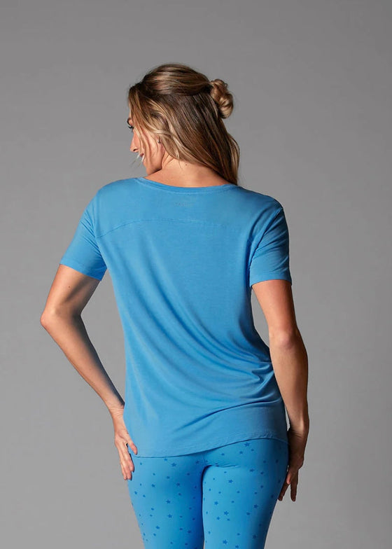 Everyday V-Neck T in Ocean blue