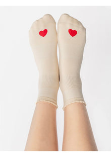  Pointe Studio Ivory Love Ankle Grip Socks