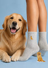 PRE-ORDER Pilates Pets Golden Retriever Grey Marle Grip Socks