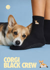PRE-ORDER Pilates Pets Corgi in Black Grip Socks