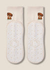 PRE-ORDER Pilates Pets Poodle in Oat colour grip socks