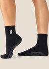 PRE-ORDER Pilates Pets Grey Cat on Black Grip Socks