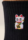 Fortune Kitty Crewe Grip Socks from Move Active