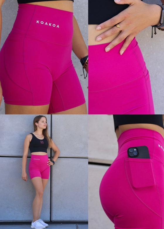 Summer Biker Pocket Shorts Fuchsia