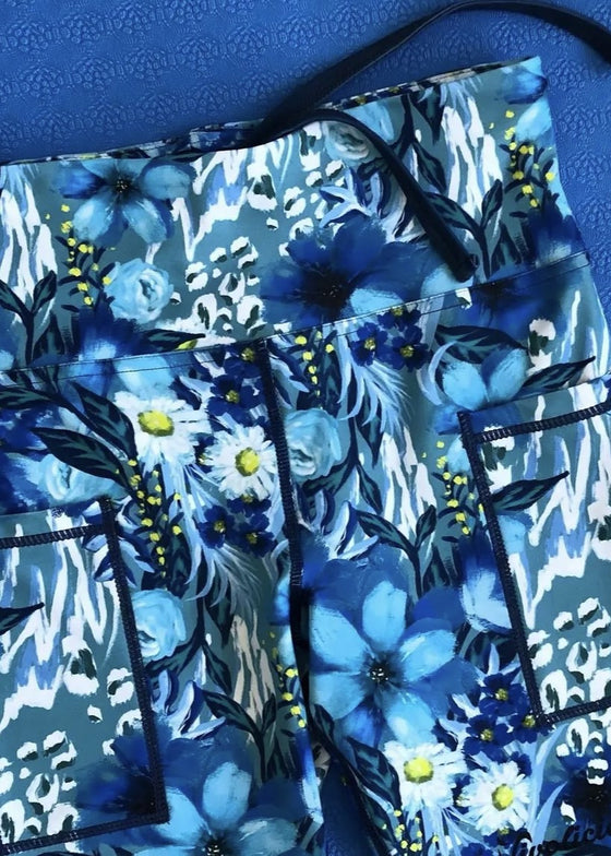 Blue Serenity Floral Tech Shorts