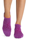 Violet Floral Savvy Tavi Active Grip socks