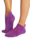 Violet Floral Savvy Tavi Active Grip socks