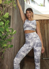 Navy Tropic Toile High Waisted Leggings