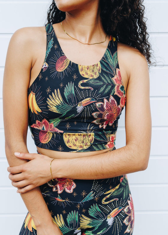 Tropical Vibes Longline Medium Impact Bra Top